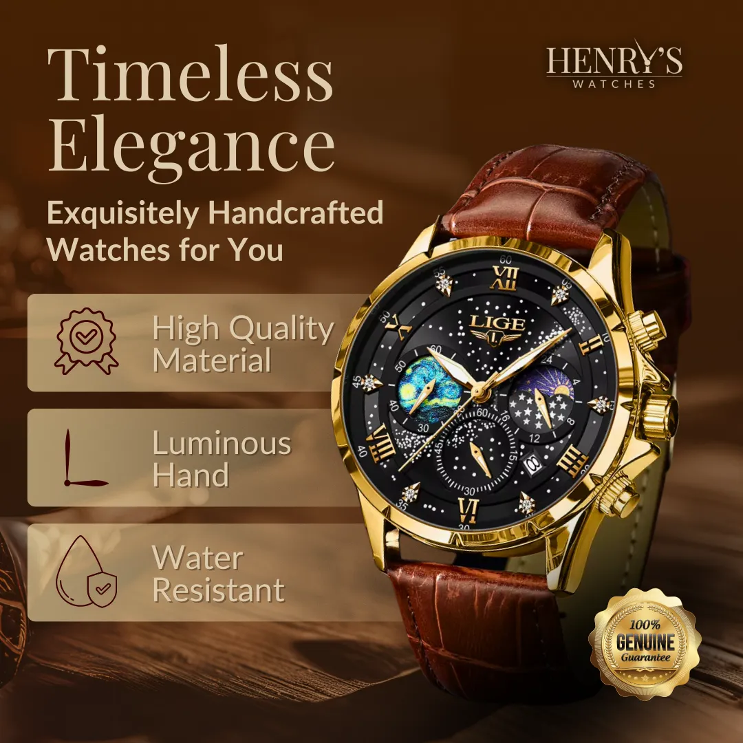 ELEGANT MOONPHASE WATCH | Timeless Lunar Elegance