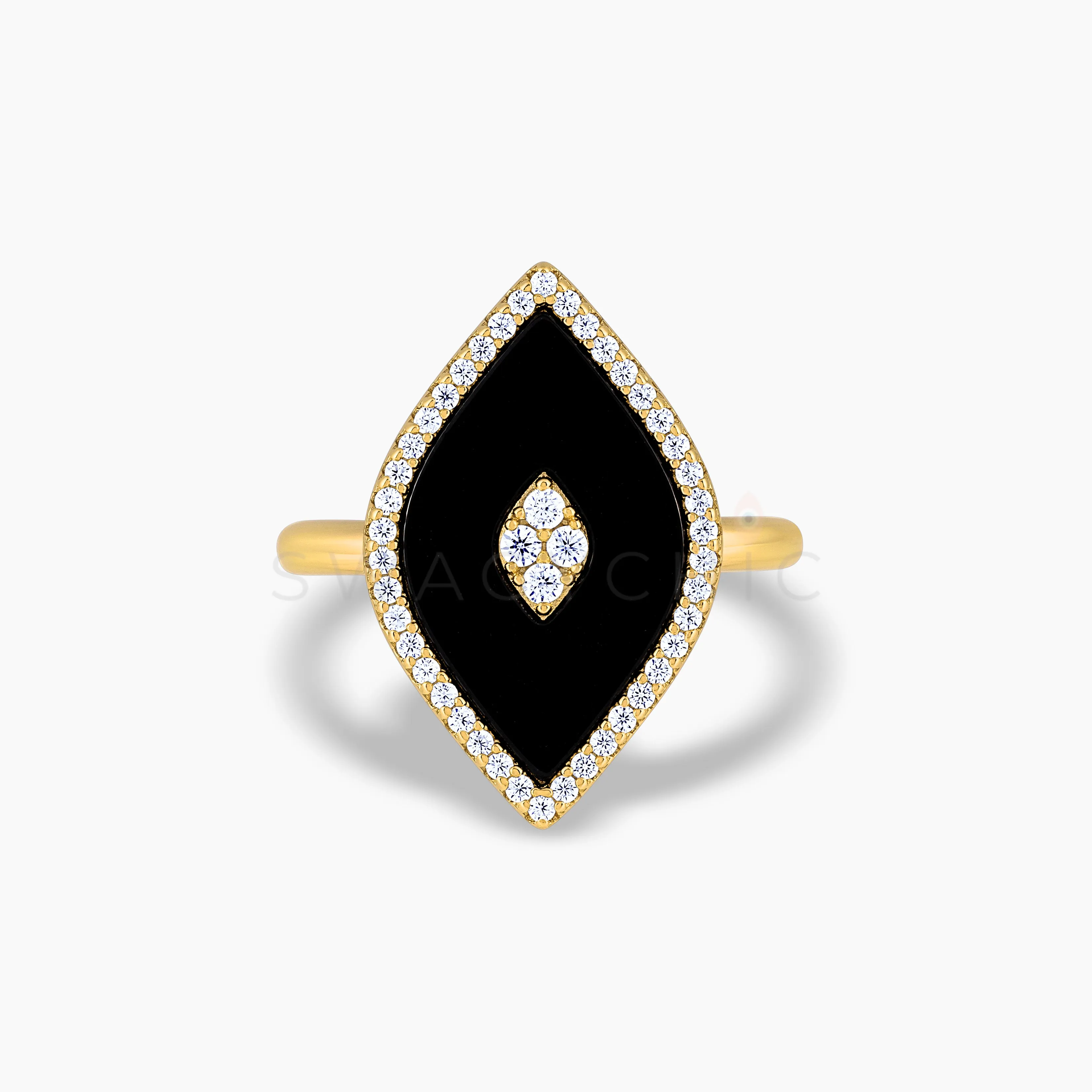 Elevated Eye Black Onyx Ring