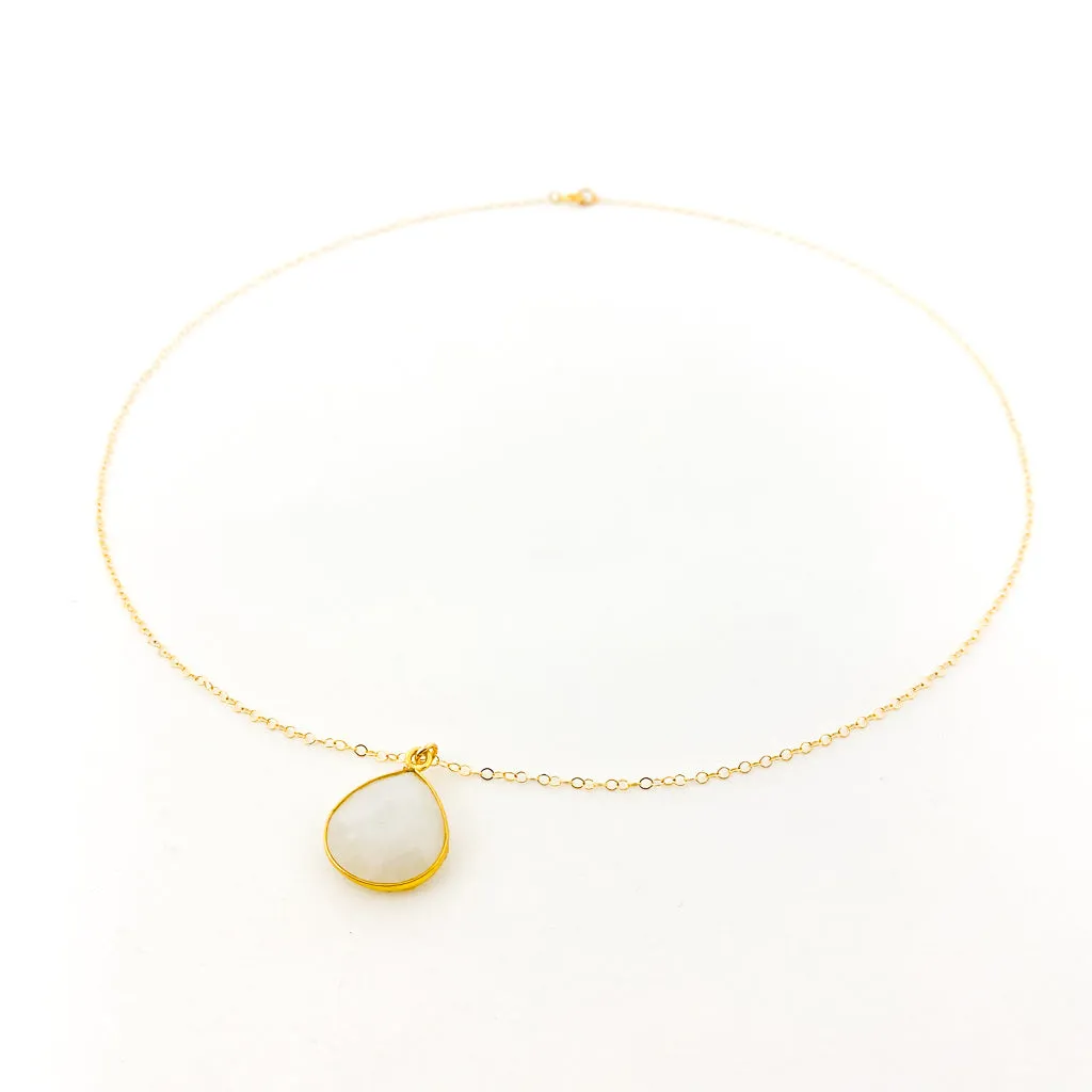 Eliana Drop Moonstone Necklace | Gold