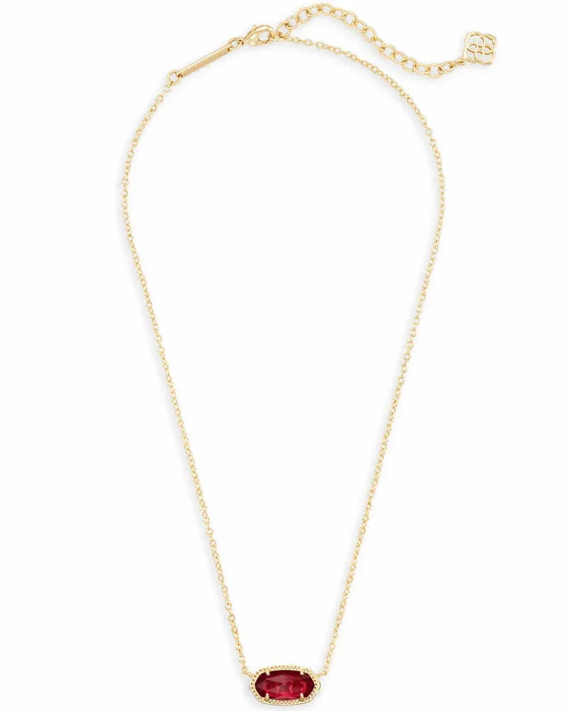 Elisa Gold Pendant Necklace in Berry Glass