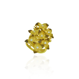 Ember Cluster of Flowers with Sparkling Centers  Ring