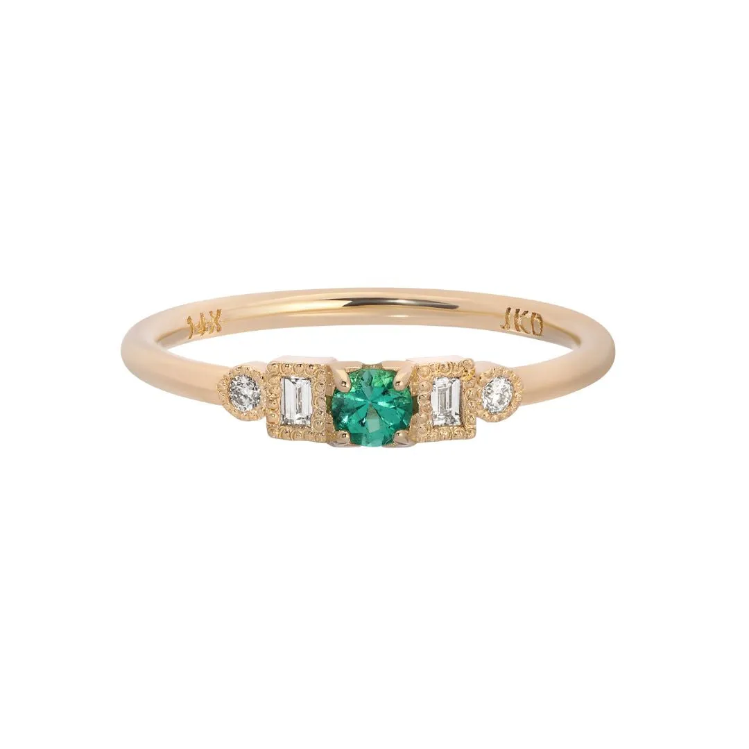 Emerald Petite Round Era Ring