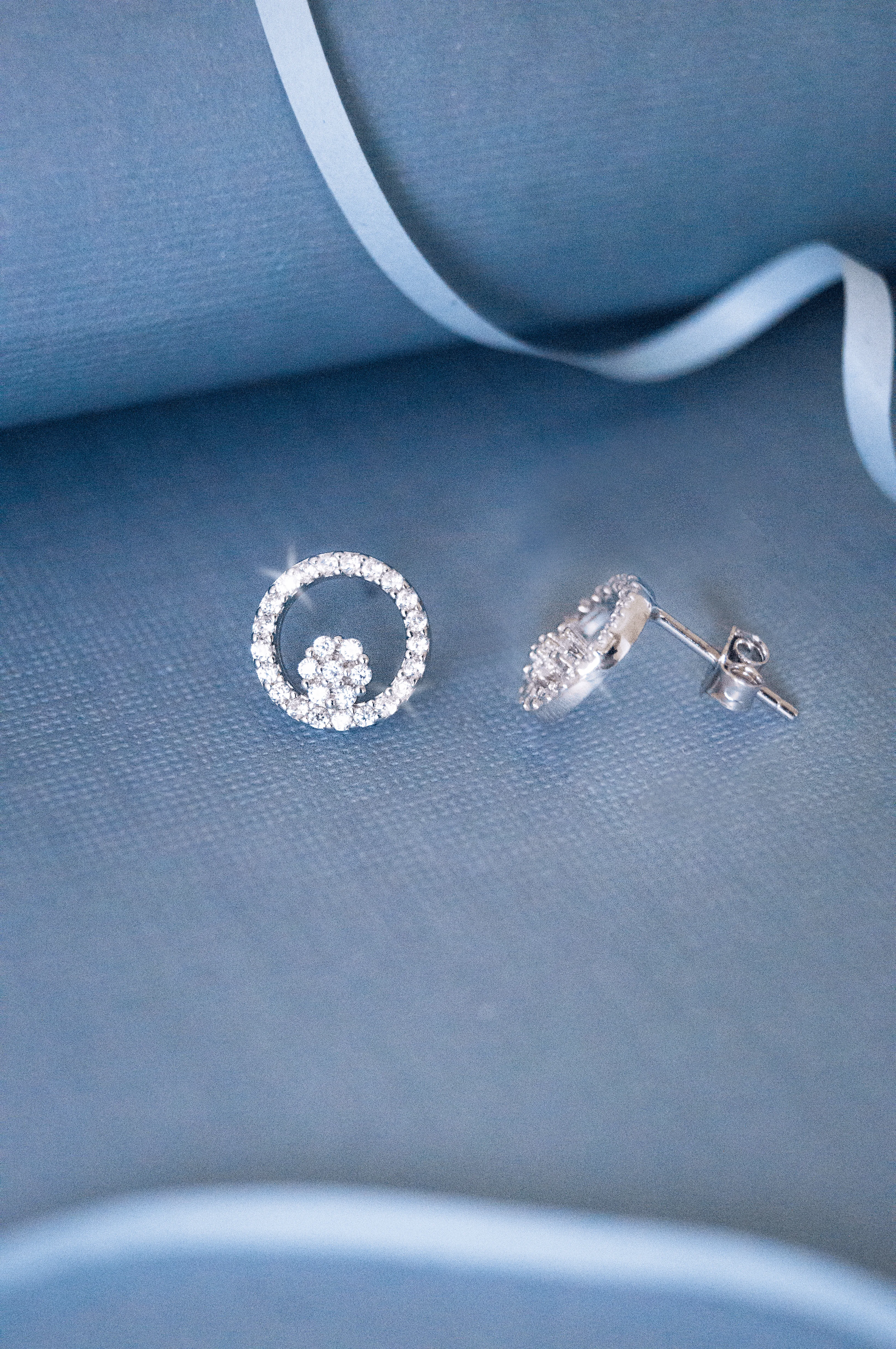 Encircled Beauty Sterling Silver Stud Earrings