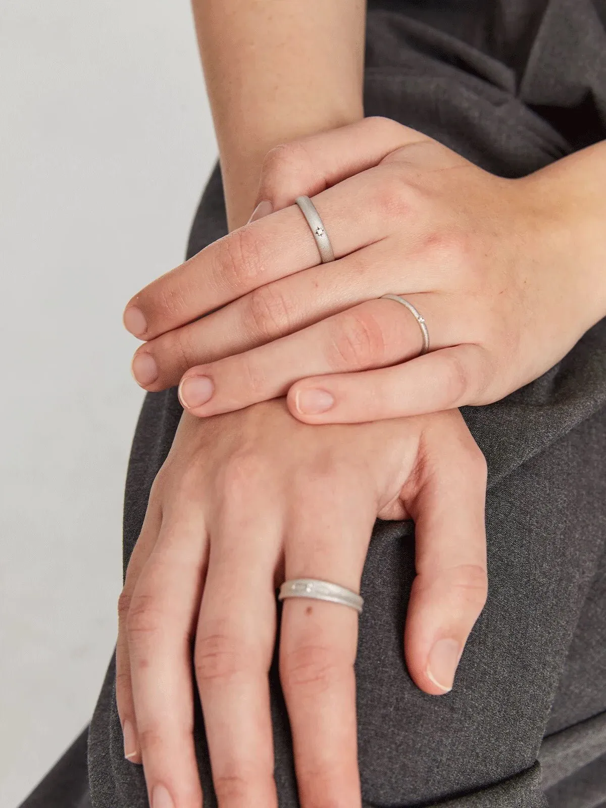 Engraved Series Brushed Texture Ring