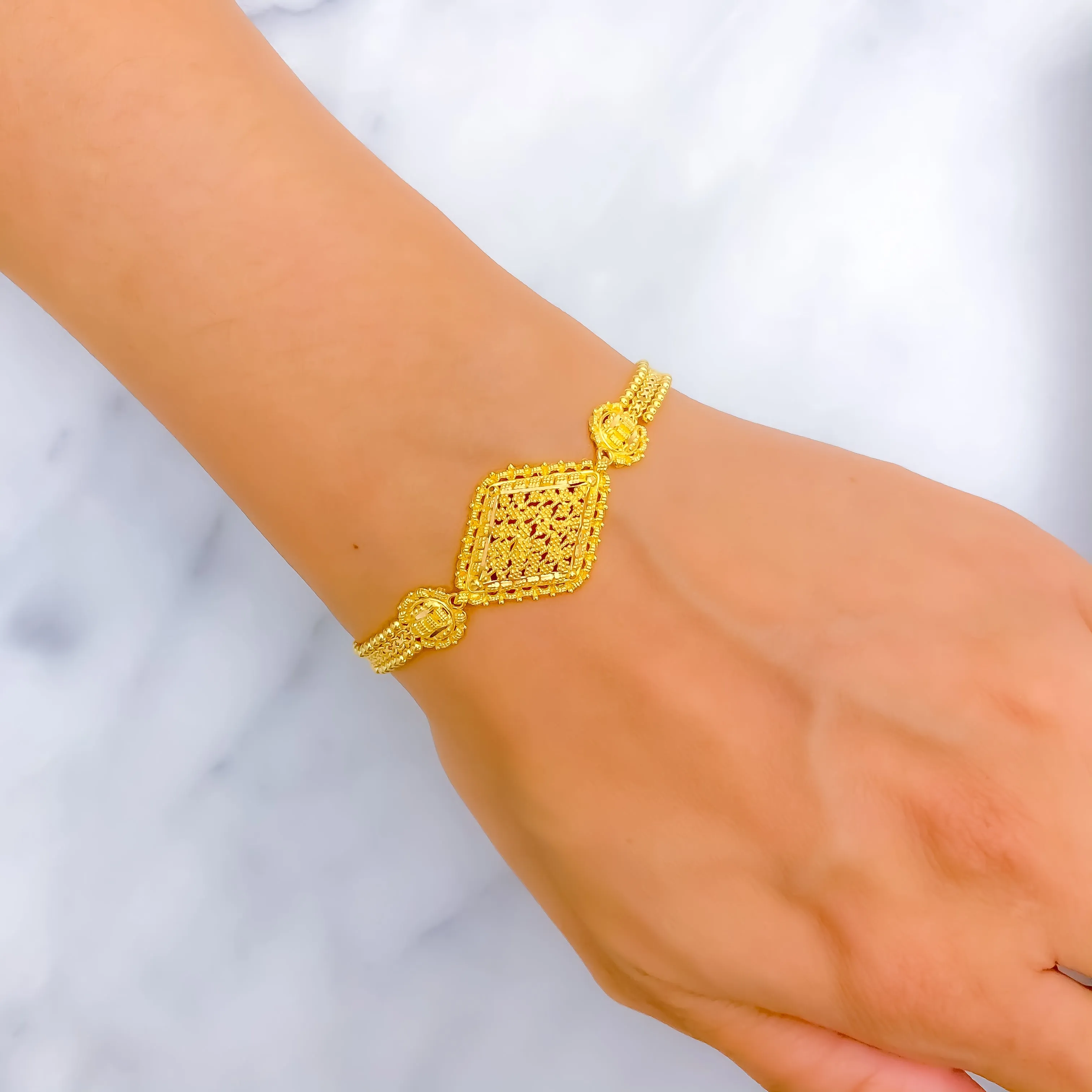 Ethereal Trendy 22k Gold Bracelet