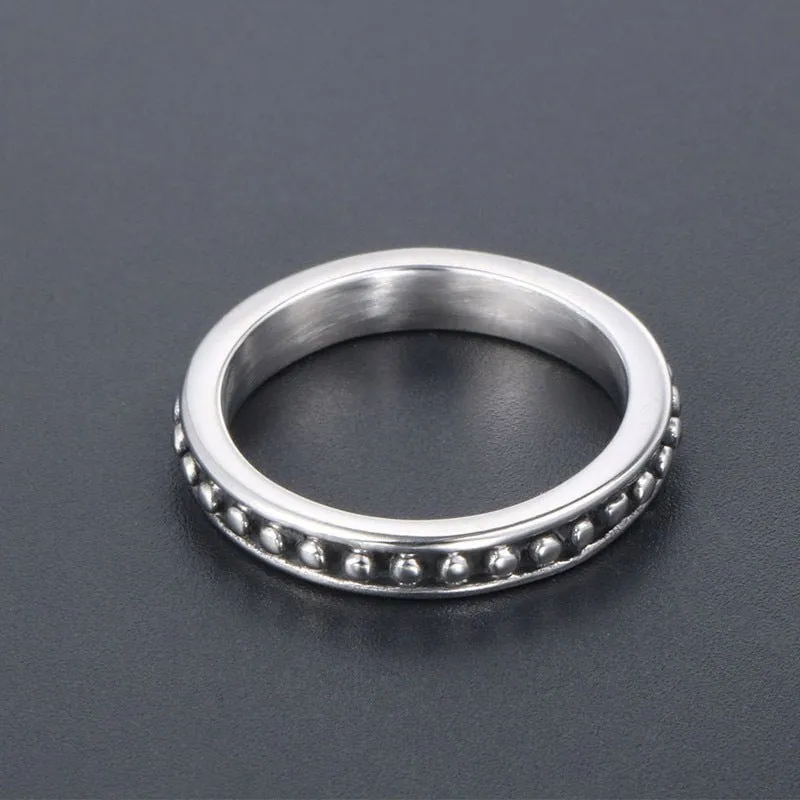 Ethnic Vintage Mens Rings with Classic Wave Dot Design