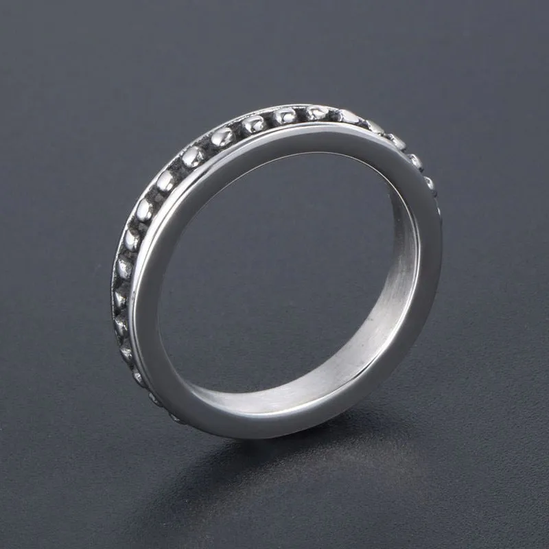 Ethnic Vintage Mens Rings with Classic Wave Dot Design