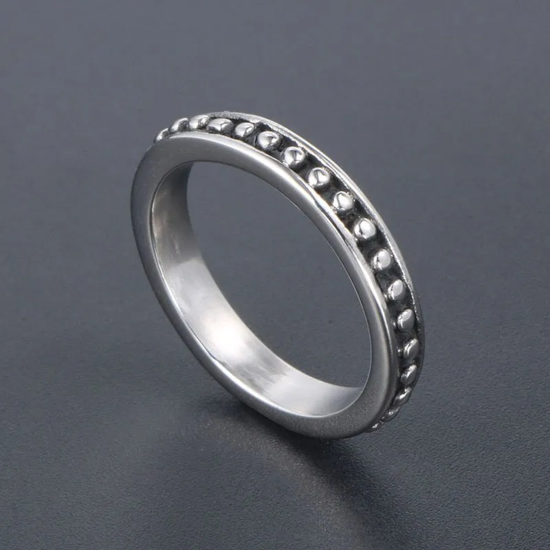 Ethnic Vintage Mens Rings with Classic Wave Dot Design
