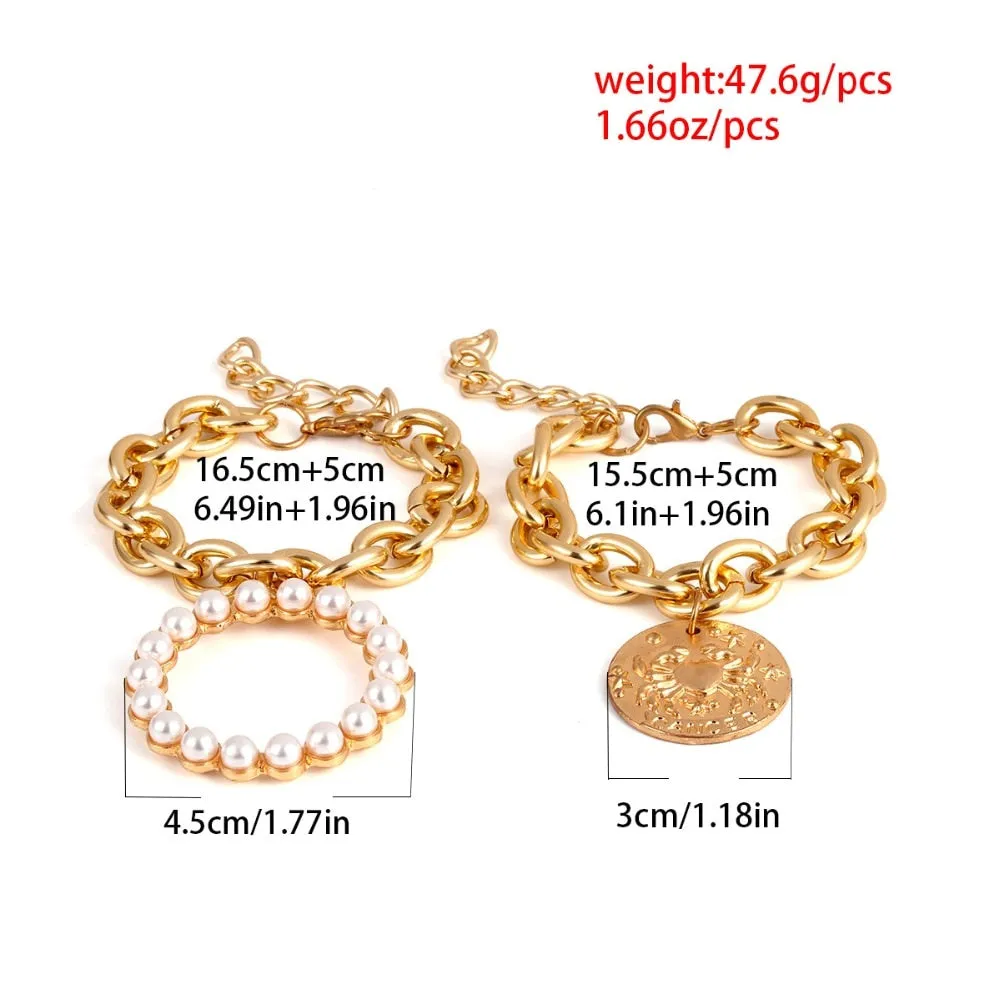 Exaggerated Charm Pearl Crab Pendant Bracelet | Cuff Bracelets Bangles Female Gifts