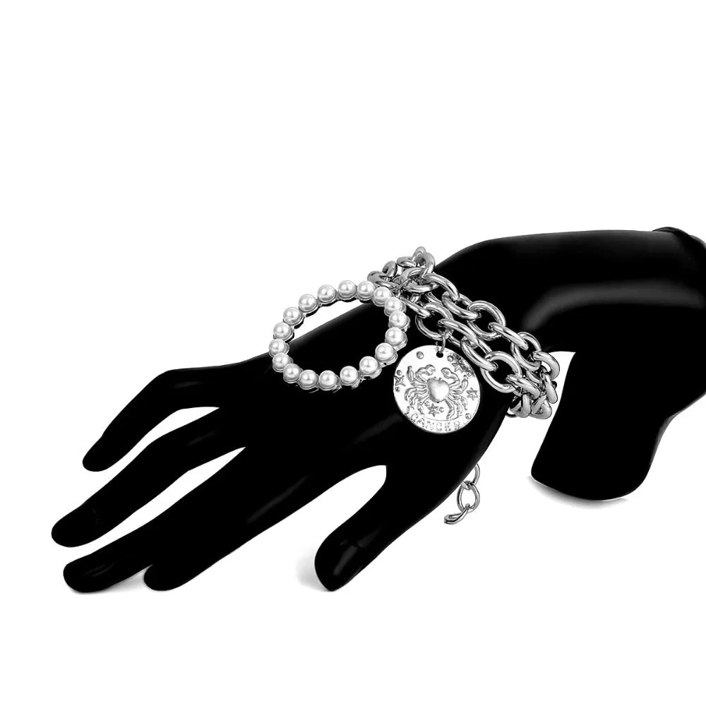 Exaggerated Charm Pearl Crab Pendant Bracelet | Cuff Bracelets Bangles Female Gifts
