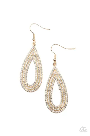 Exquisite Exaggeration Gold Paparazzi Earrings