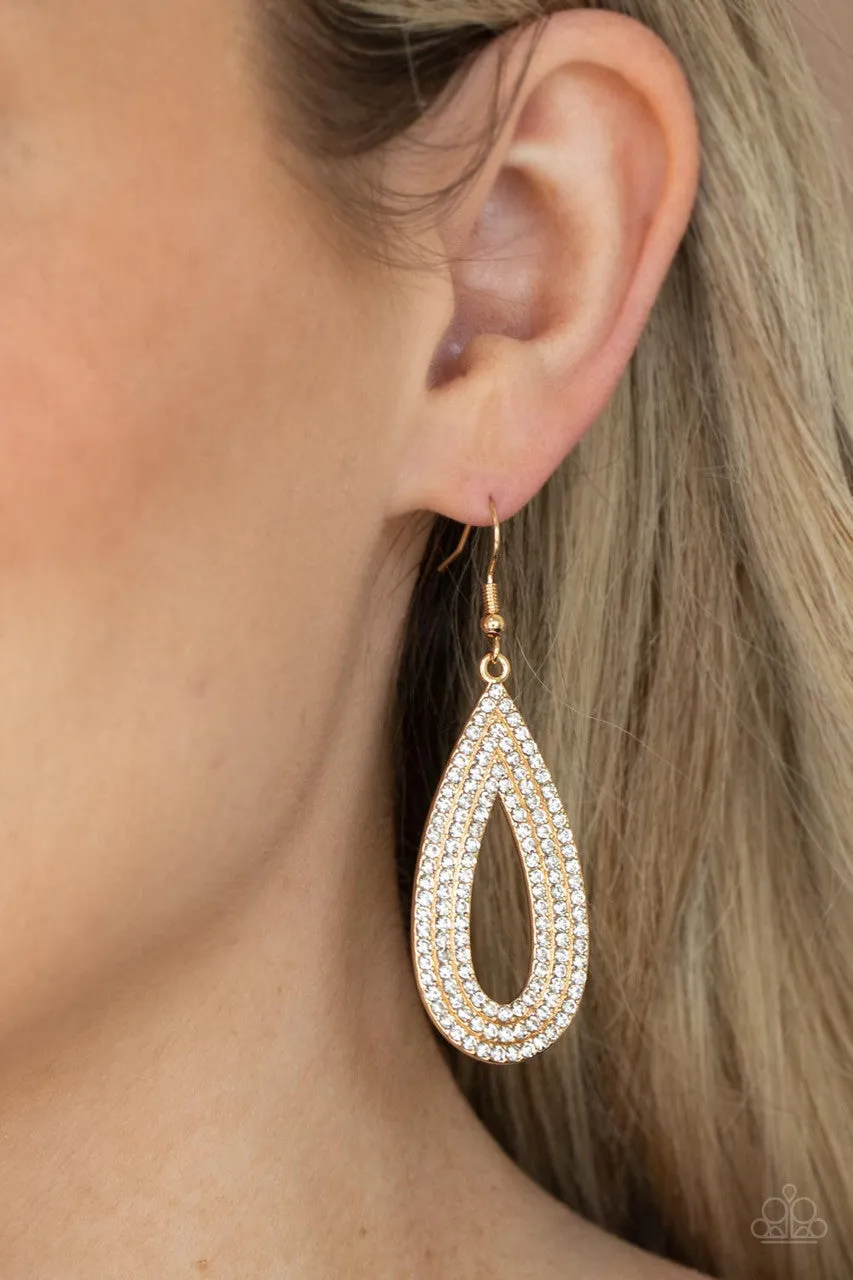 Exquisite Exaggeration Gold Paparazzi Earrings