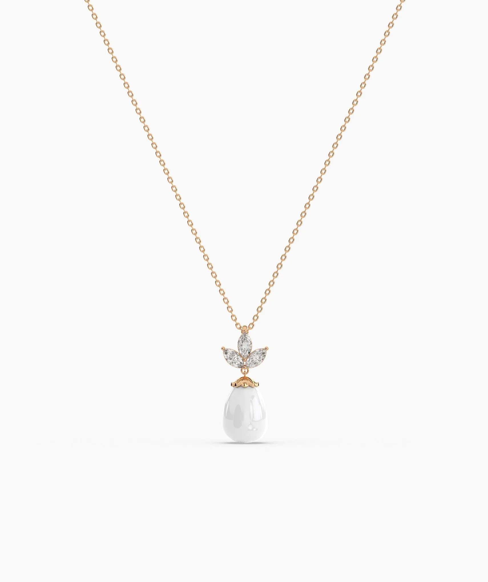 Exquisite White Teardrop Pendant