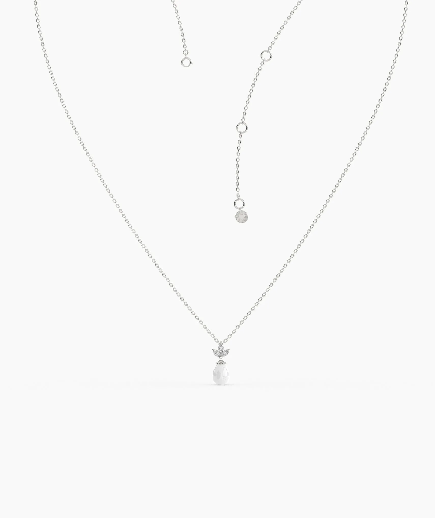 Exquisite White Teardrop Pendant