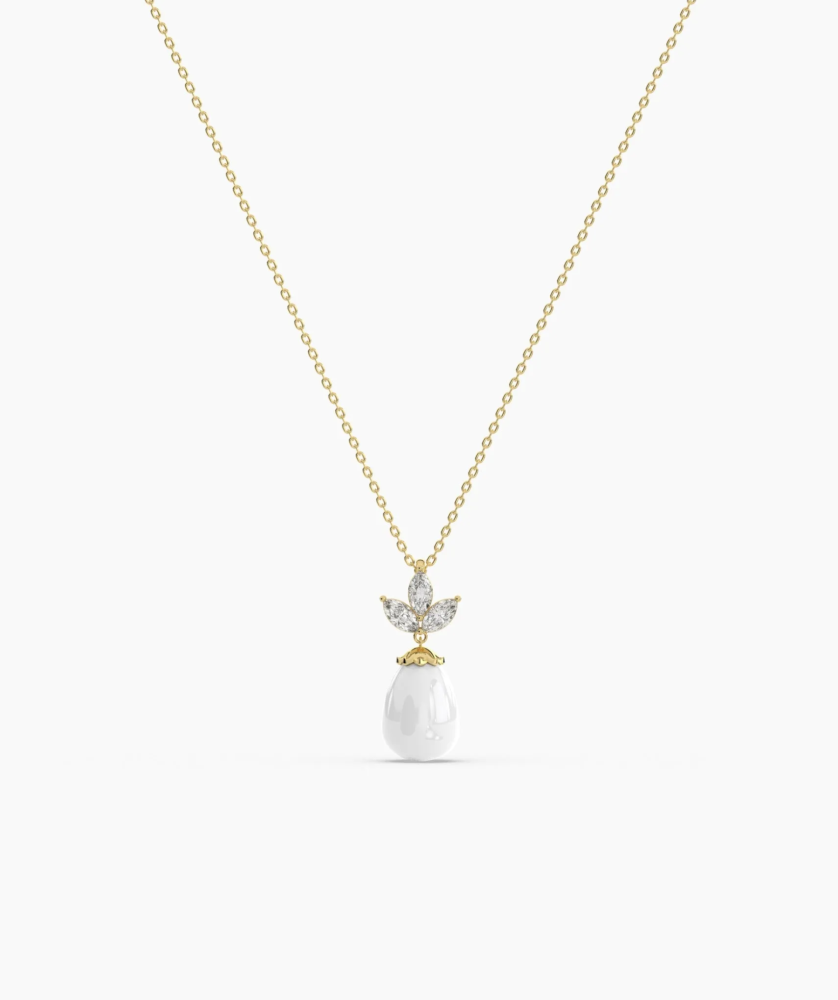 Exquisite White Teardrop Pendant