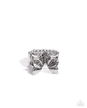 Extra Empirical - Silver - Hematite Rhinestone Paparazzi Ring