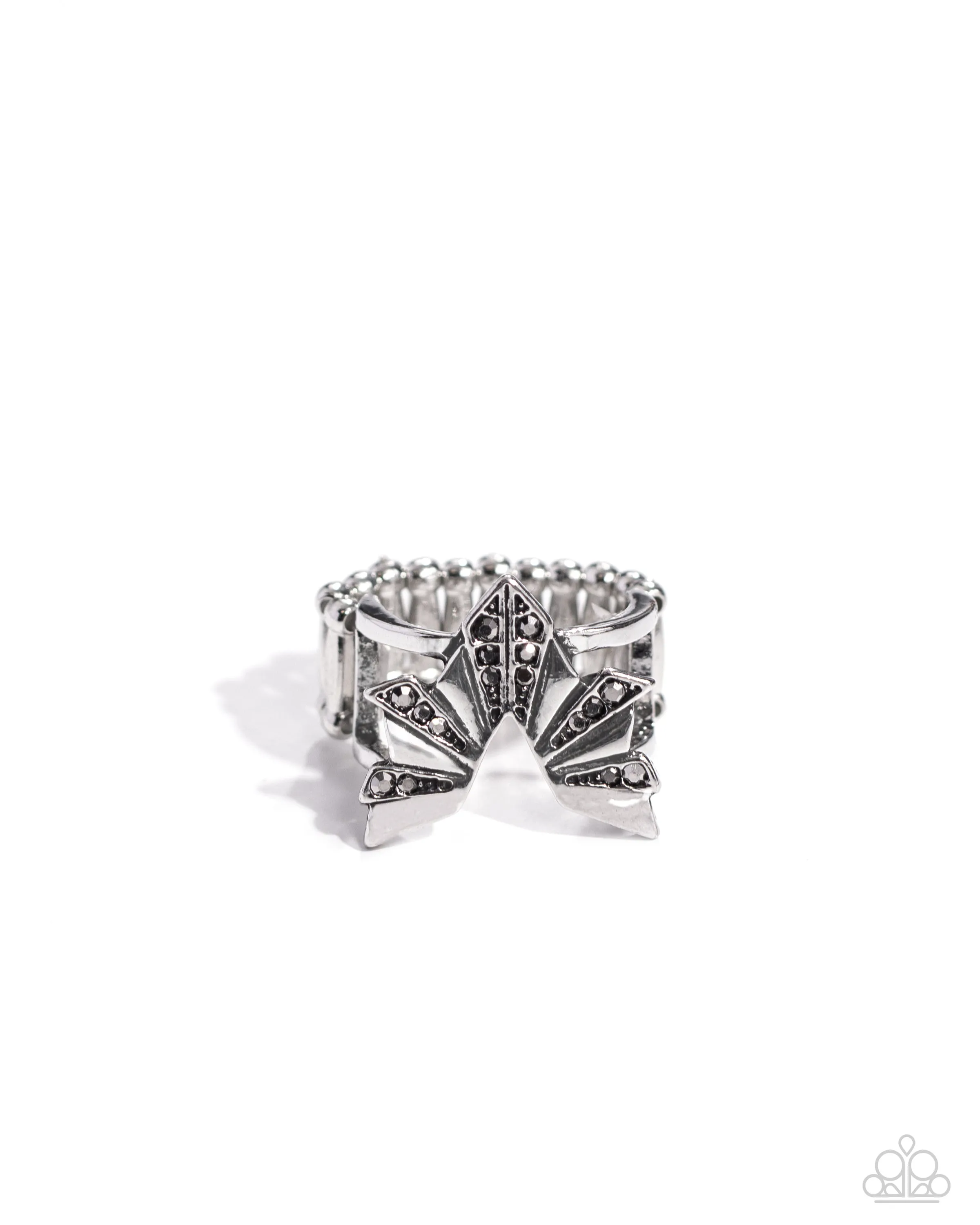 Extra Empirical - Silver - Hematite Rhinestone Paparazzi Ring