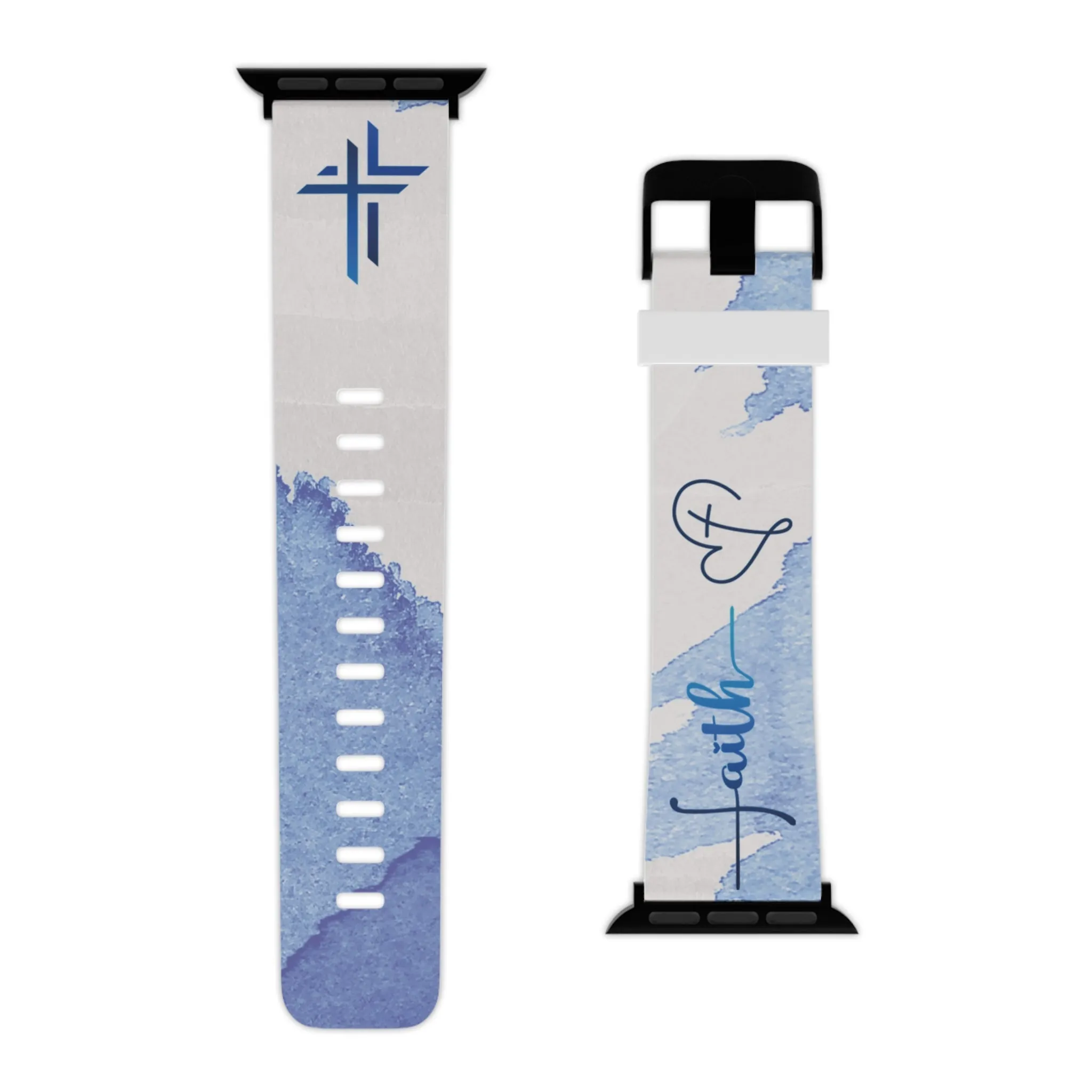 Faith Watch Band - Blue Watercolor for Apple Watch 38/40/42/44