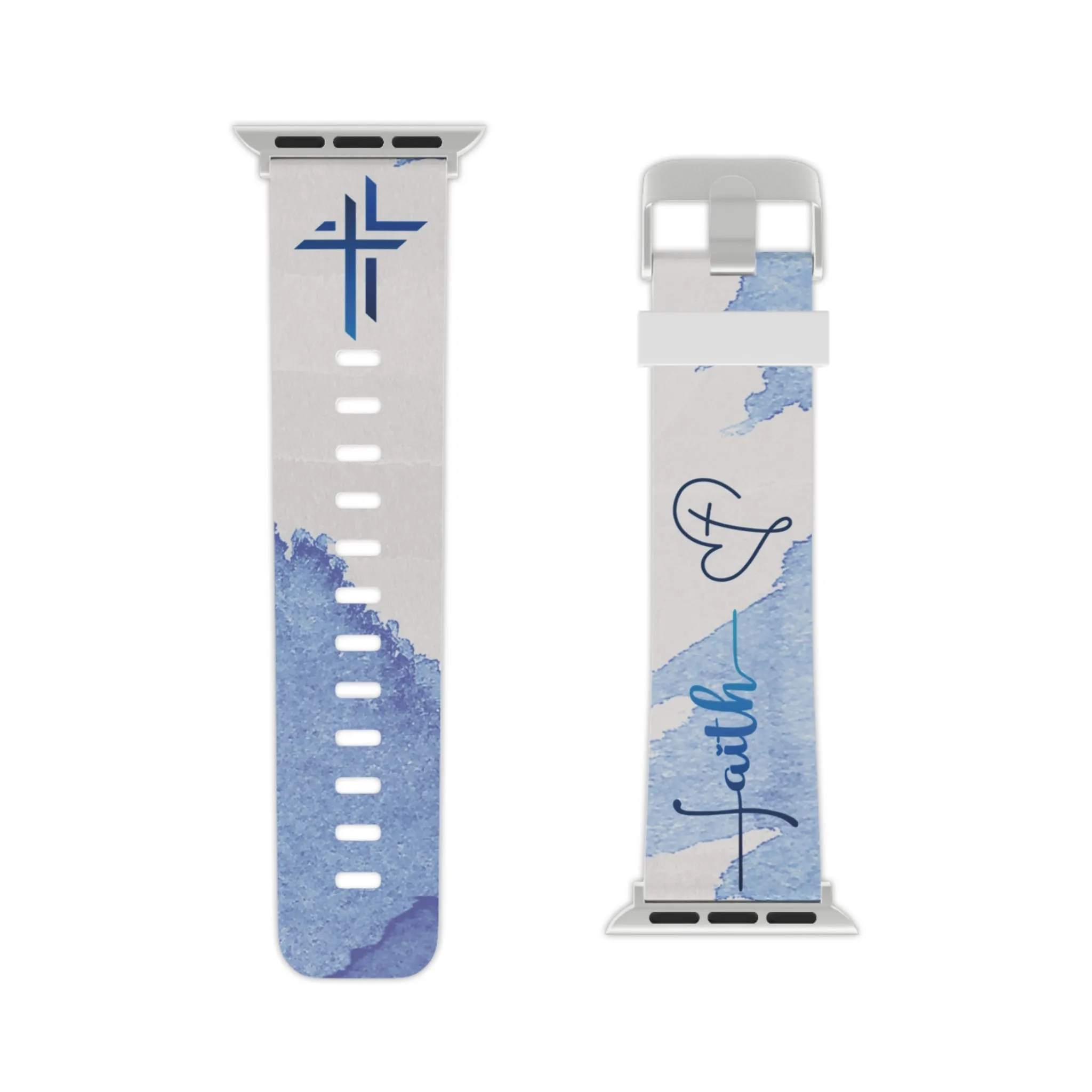 Faith Watch Band - Blue Watercolor for Apple Watch 38/40/42/44