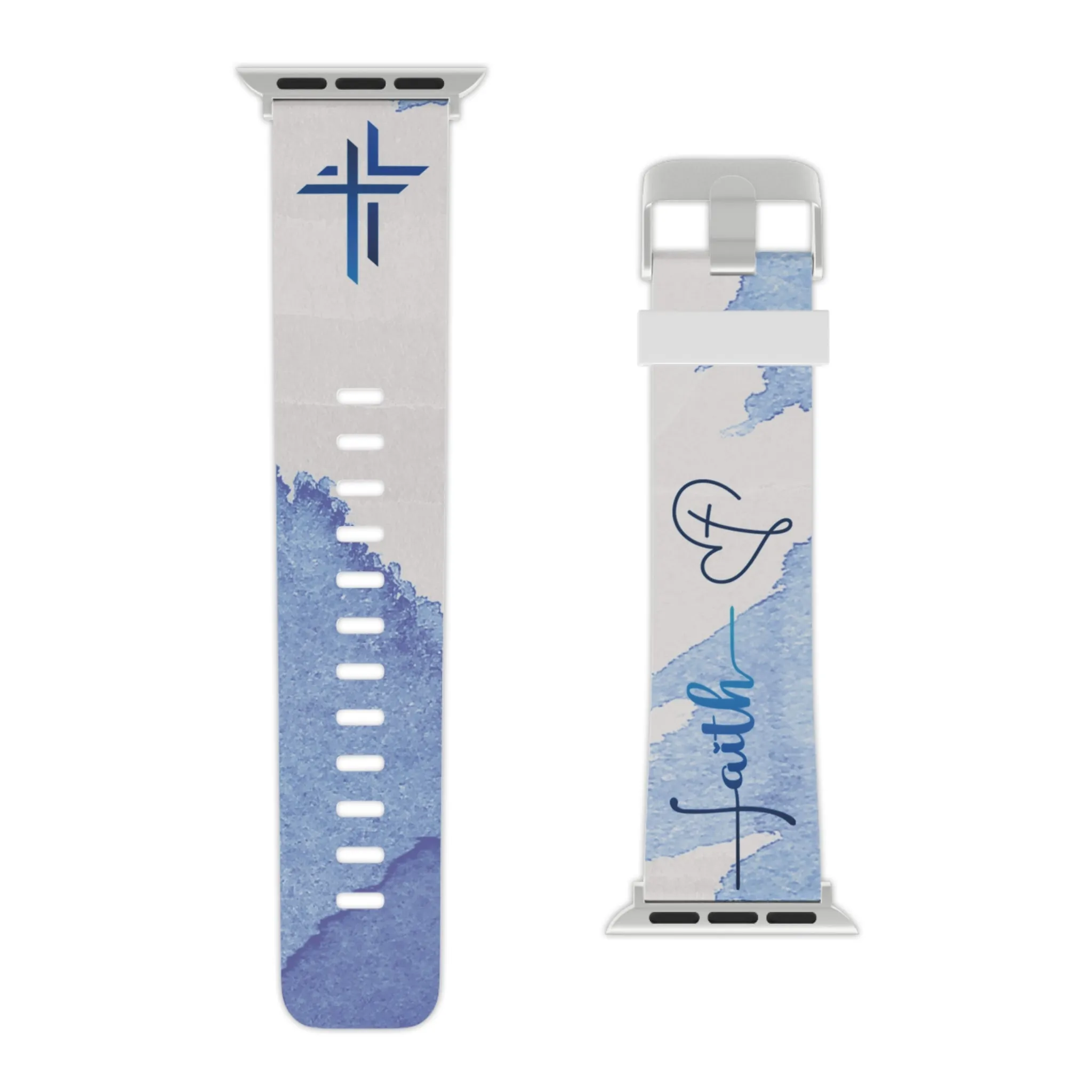 Faith Watch Band - Blue Watercolor for Apple Watch 38/40/42/44