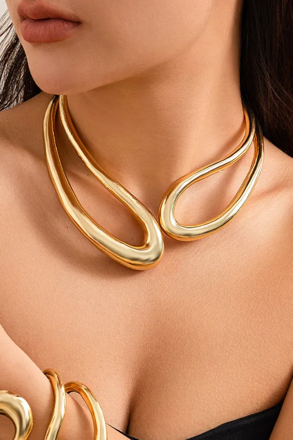 Fashion Alloy Twisted Double Layer Jewelry