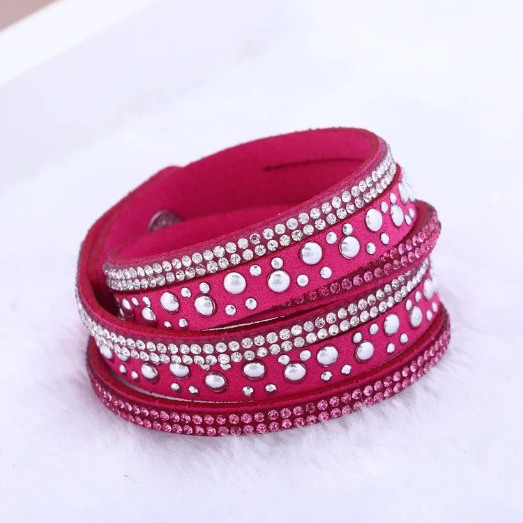 Fashion and personality leather bracelet multilayer bracelet women jewelry