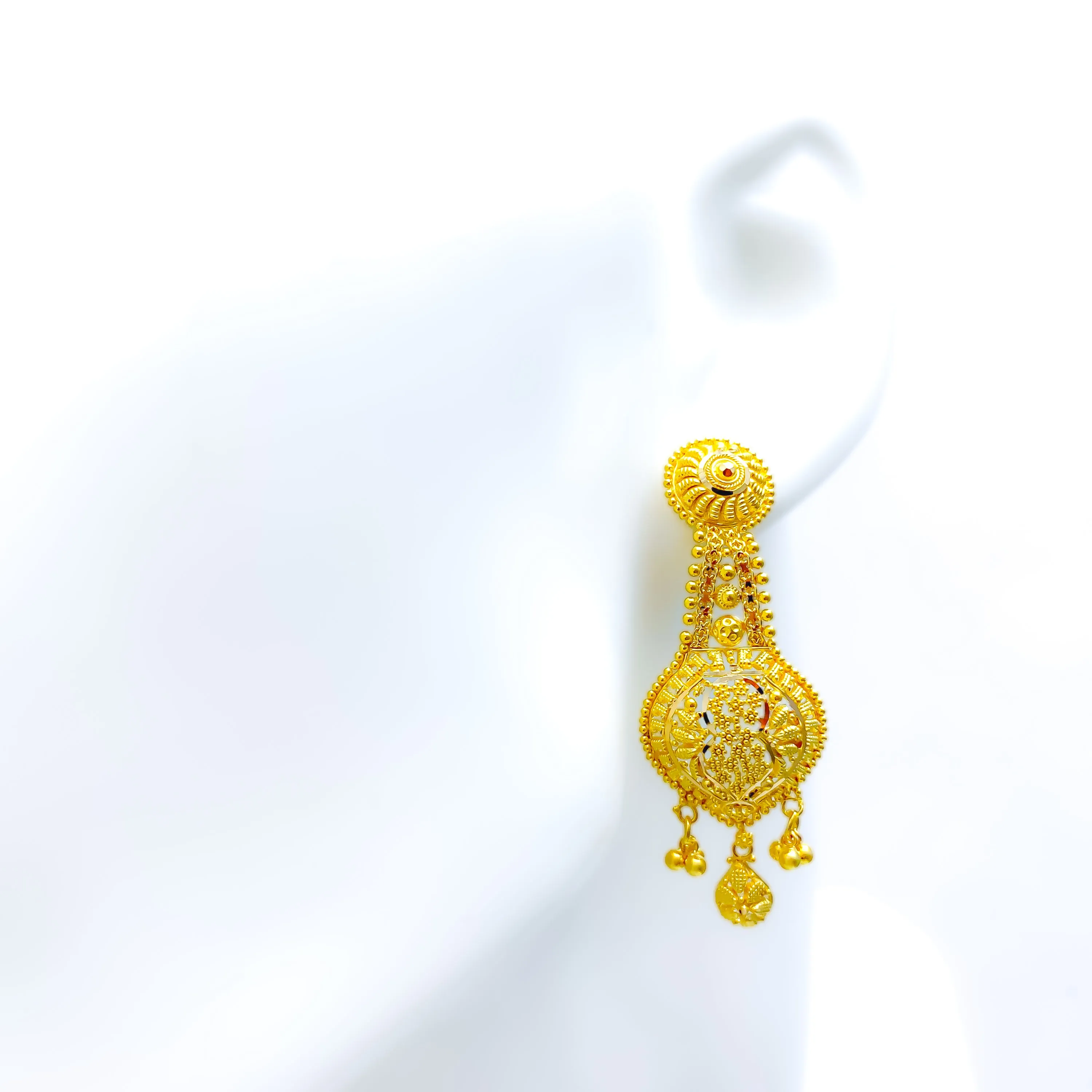 Fine Dazzling 22k Gold Earrings
