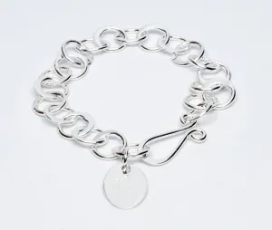 Flat Circle Sterling Silver Bracelet