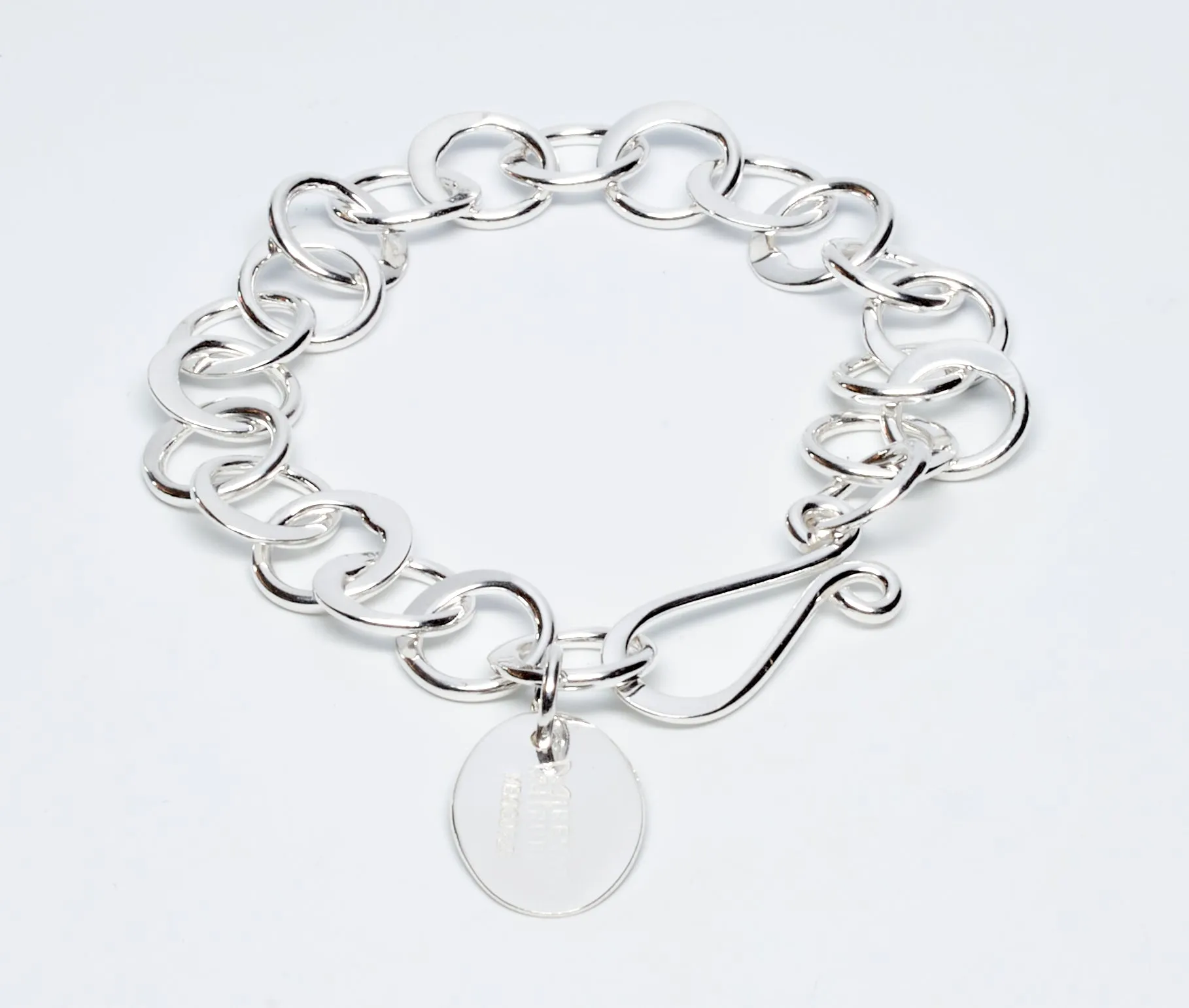 Flat Circle Sterling Silver Bracelet