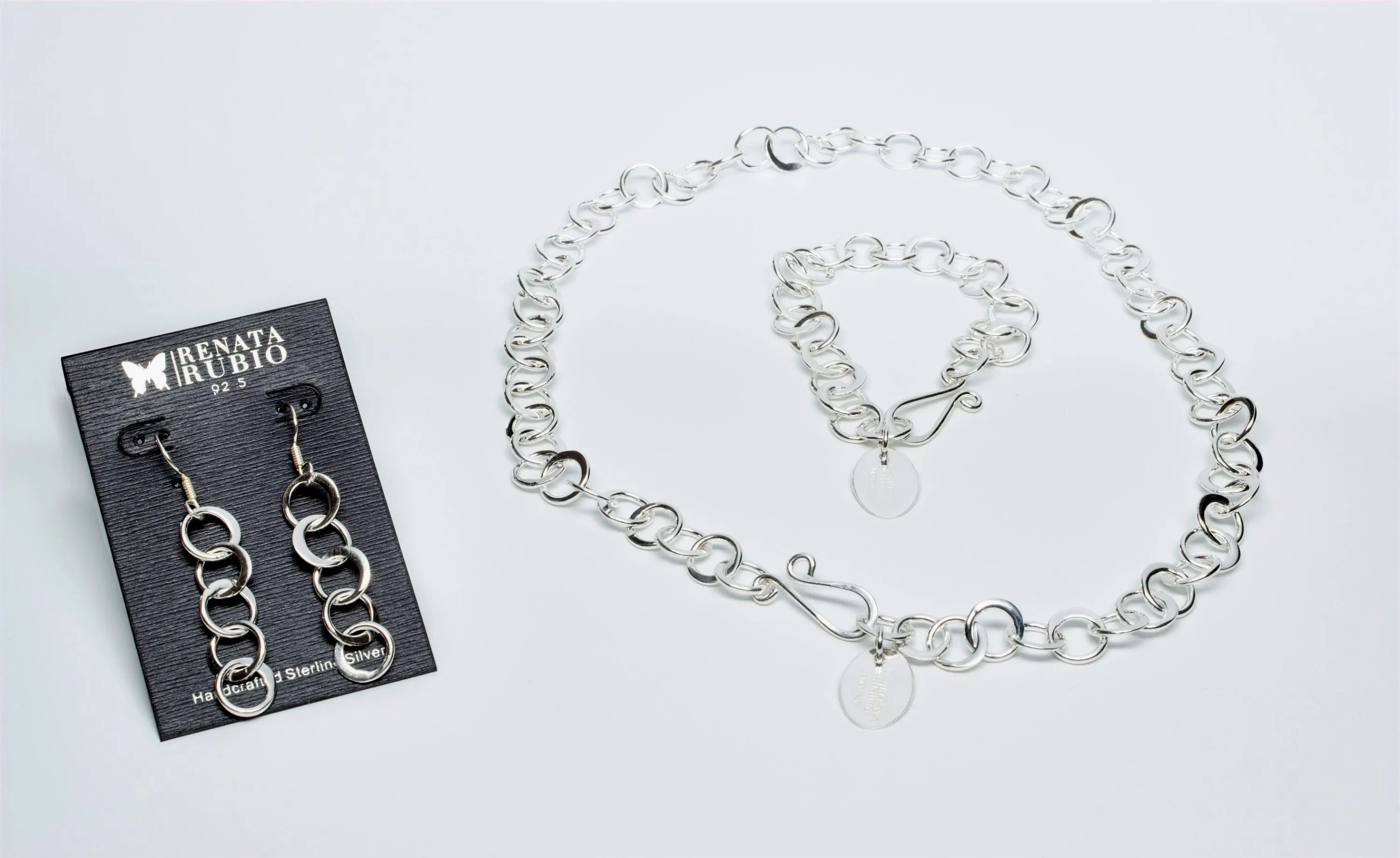 Flat Circle Sterling Silver Bracelet