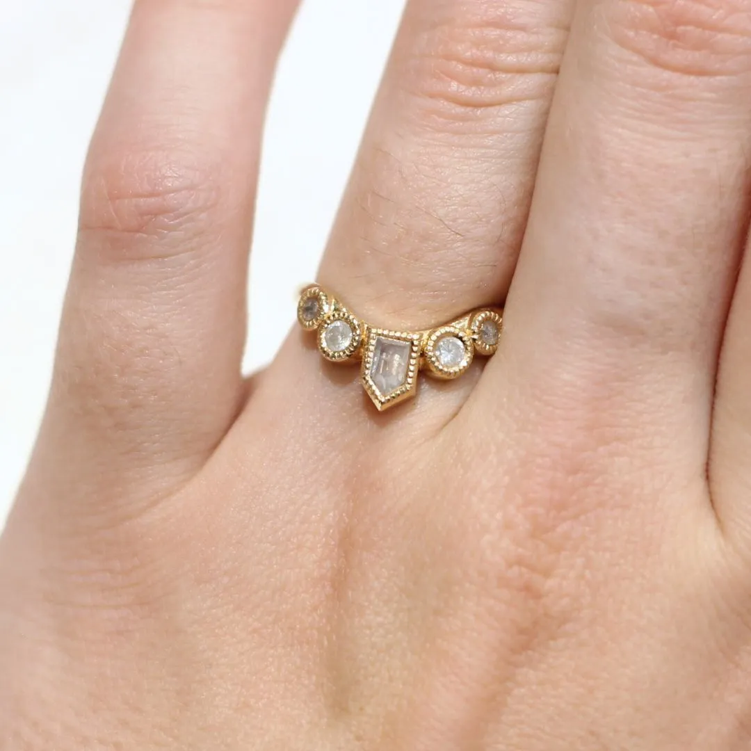 Foxborough - Shield & Brilliant-cut diamond contour band