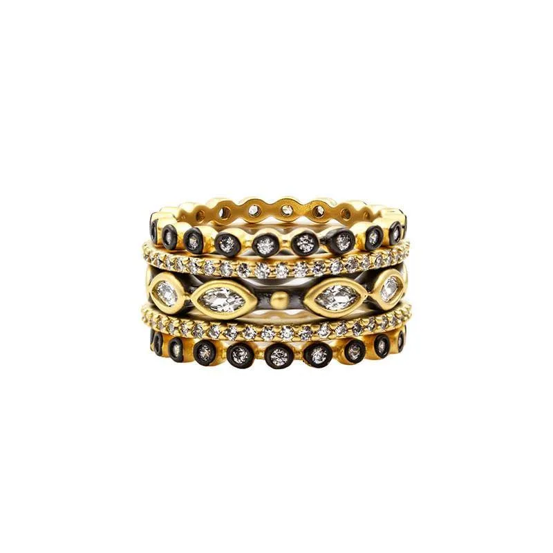Freida Rothman 14k Gold Plated Sterling Silver Stackable Rings - YRZR0973B-7