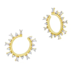 Freida Rothman Midnight Mosaic Illussion Hoop Earrings