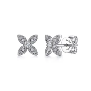Gabriel & Co. Diamond Flower Stud Earrings