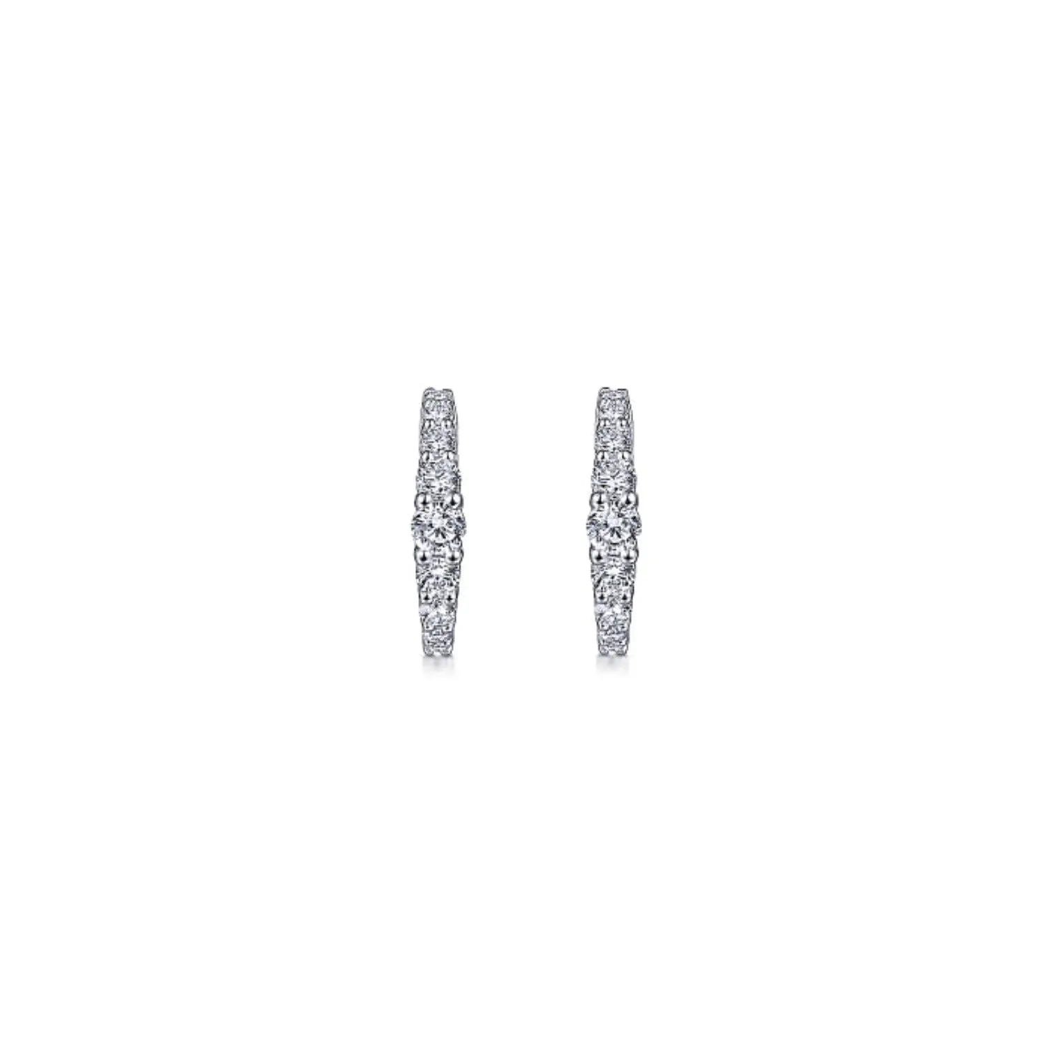 Gabriel & Co. Graduating Round Cut Diamond Huggies