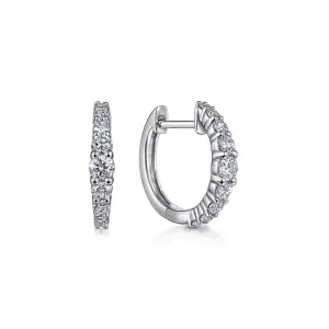 Gabriel & Co. Graduating Round Cut Diamond Huggies