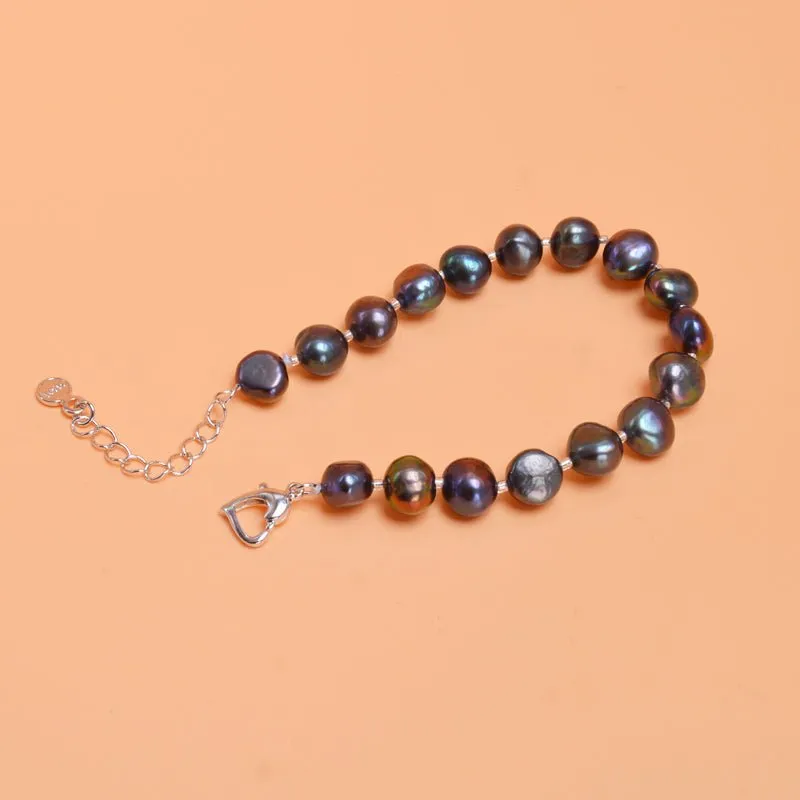 Genuine Natural Freshwater Baroque Pearl Bracelet Bangles For Women Charm Jewelry