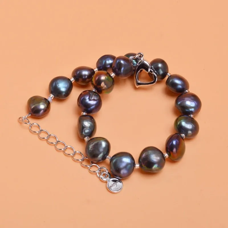 Genuine Natural Freshwater Baroque Pearl Bracelet Bangles For Women Charm Jewelry