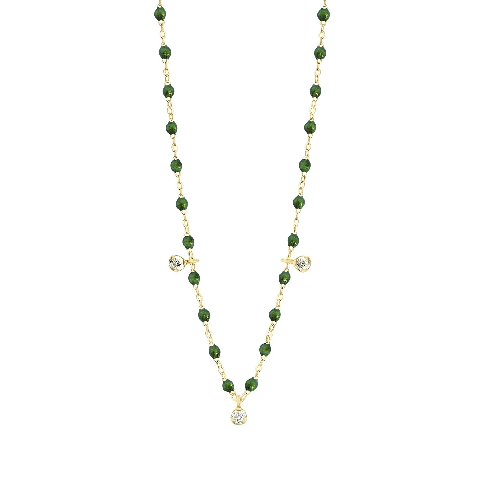 GIGI CLOZEAU- Classic Gigi Supreme Necklace- 3 Diamonds 18"- SCARAB