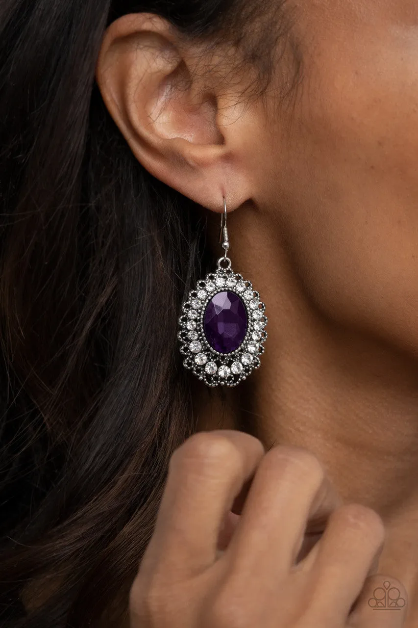 Glacial Gardens Purple Paparazzi Earrings