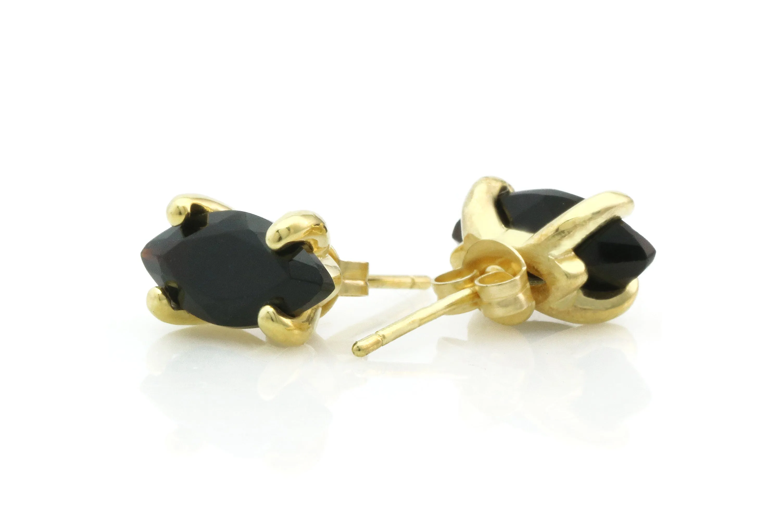 Glamorous Black Onyx Gold Earrings