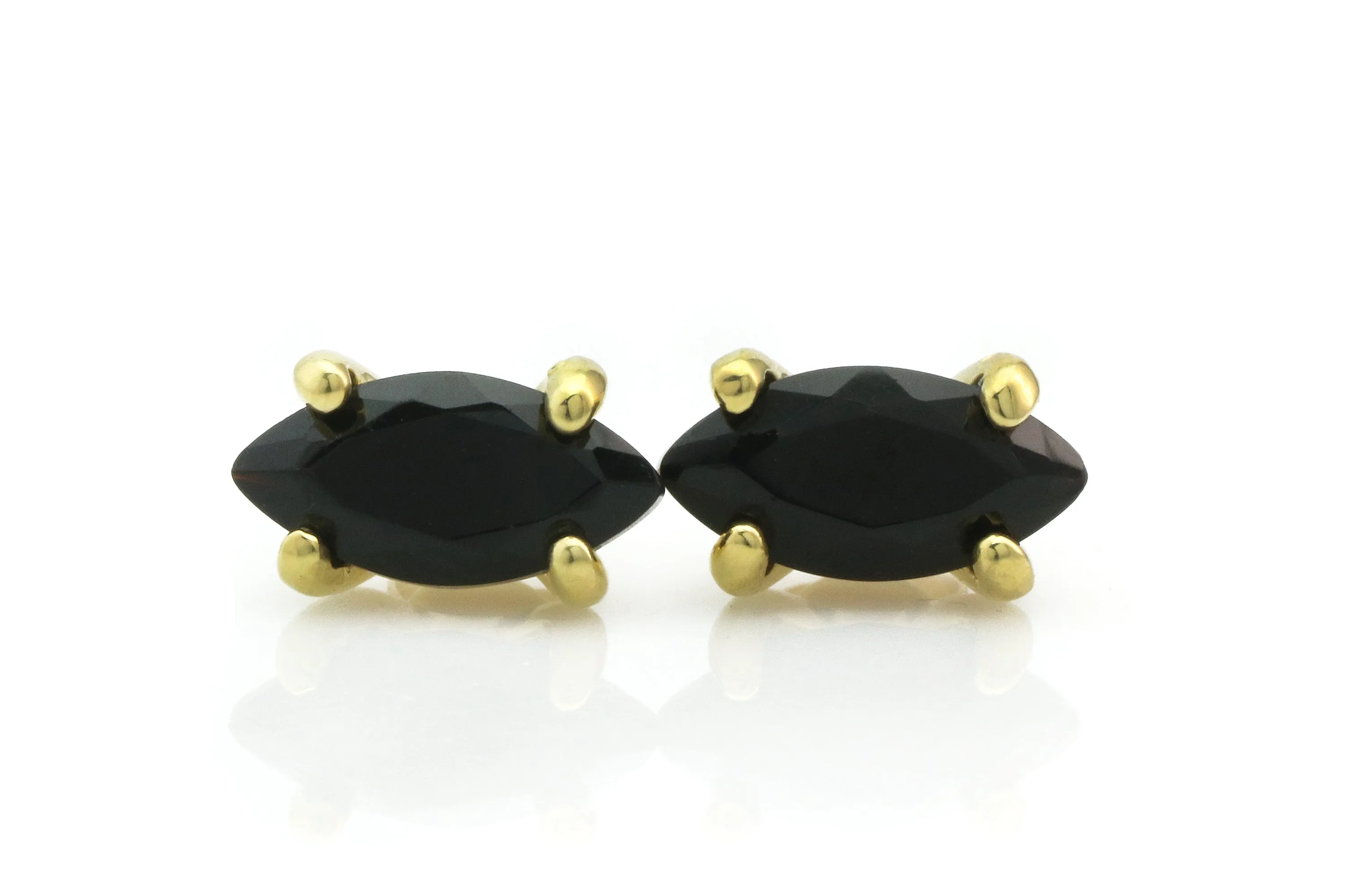 Glamorous Black Onyx Gold Earrings