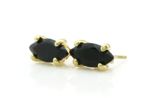 Glamorous Black Onyx Gold Earrings