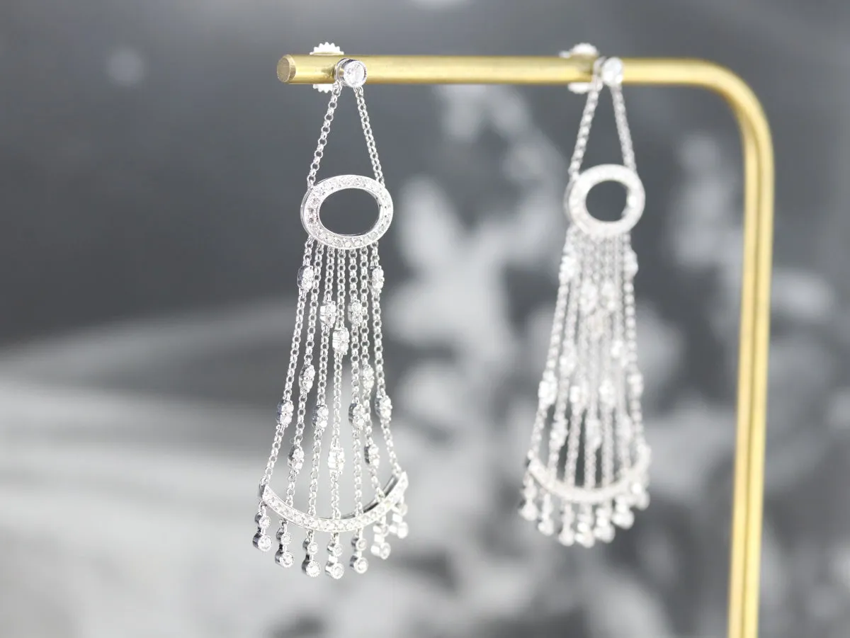 Glamorous Diamond Chandelier Drop Earrings