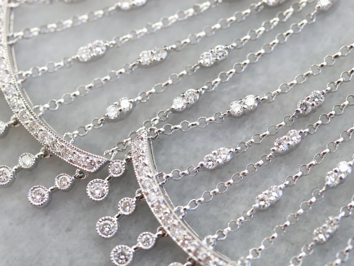 Glamorous Diamond Chandelier Drop Earrings