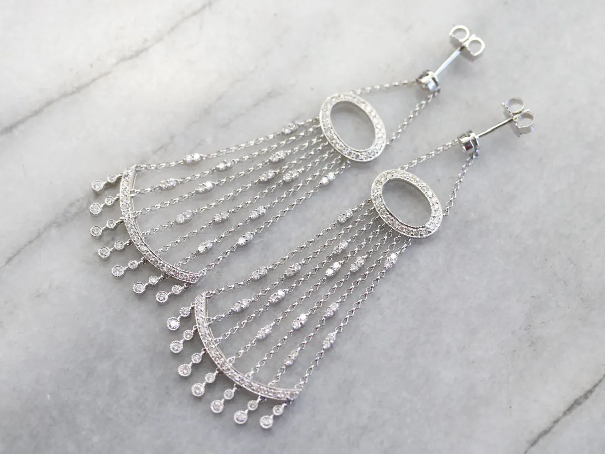 Glamorous Diamond Chandelier Drop Earrings