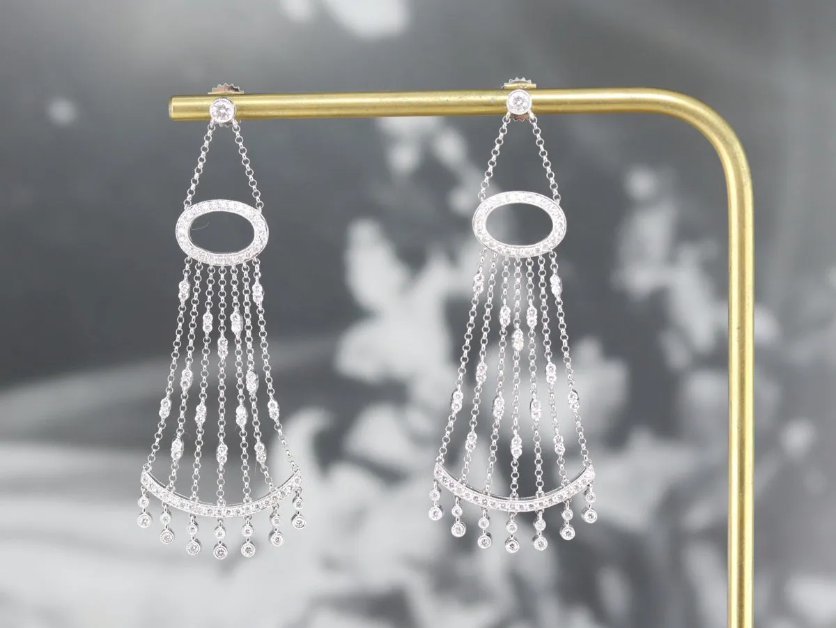 Glamorous Diamond Chandelier Drop Earrings