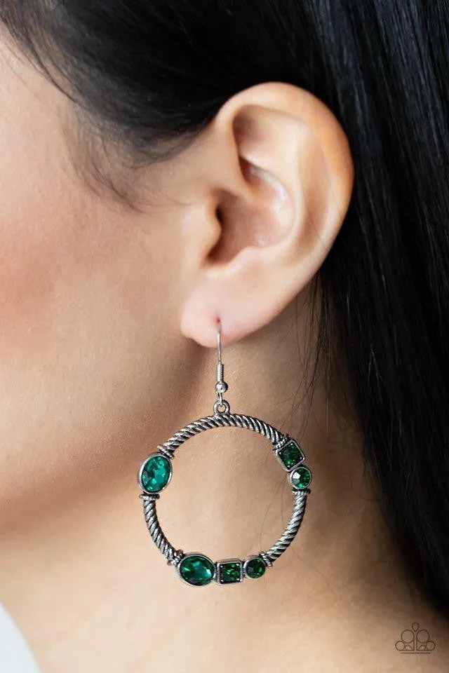Glamorous Garland Green Paparazzi Earrings