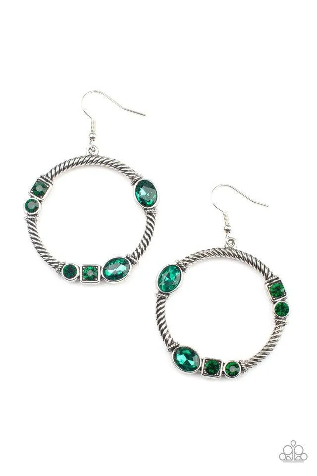 Glamorous Garland Green Paparazzi Earrings