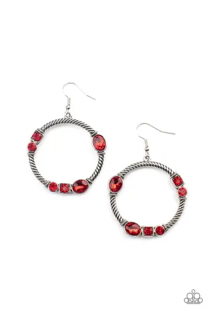 Glamorous Garland Red Paparazzi Earrings
